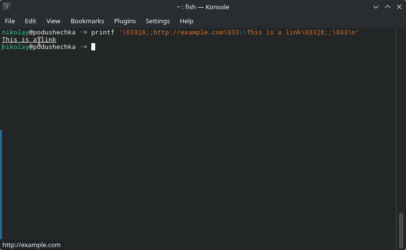 The screenshot from the MR, showing an indicator for https://example.com when hovering over a link